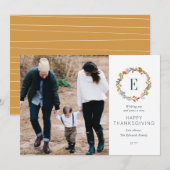 Herfst Botanische Thanksgiving Fotokaart Feestdagenkaart (Voorkant / Achterkant)