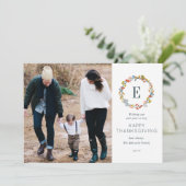 Herfst Botanische Thanksgiving Fotokaart Feestdagenkaart (Staand voorkant)