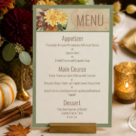 Herfst Botanische Trouw Suite Menu Kaart