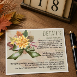 Herfst Botanische Trouwdetails Bijlagekaart
