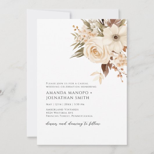 Herfst Botanische Tuin Waterverf bruiloft Kaart (Voorkant)