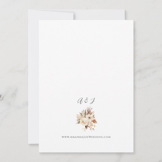 Herfst Botanische Tuin Waterverf bruiloft Kaart (Achterkant)