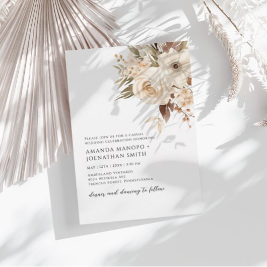 Herfst Botanische Tuin Waterverf bruiloft Kaart