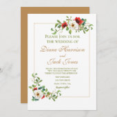 Herfst Botanische Waterverf bruiloft Kaart (Voorkant / Achterkant)