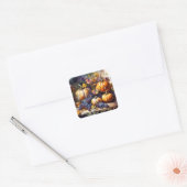 Herfst Bounty, pompoenen druiven -*Personaliseer* Vierkante Sticker (Envelop)