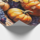 Herfst Bounty, pompoenen, Druivenhoning Cadeaupapier (Hoek)