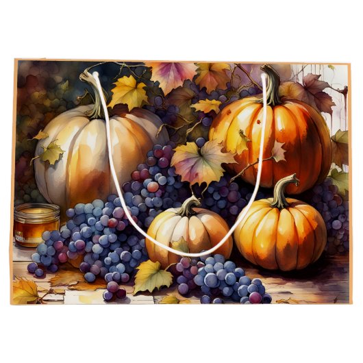 Herfst Bounty, pompoenen, Druivenhoning Groot Cadeauzakje (Achterkant)