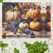 Herfst Bounty, pompoenen, Druivenhoning Theedoek (Gevouwen)