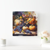 Herfst Bounty, pompoenen, Druivenhoning Vierkante Klok (Huis)