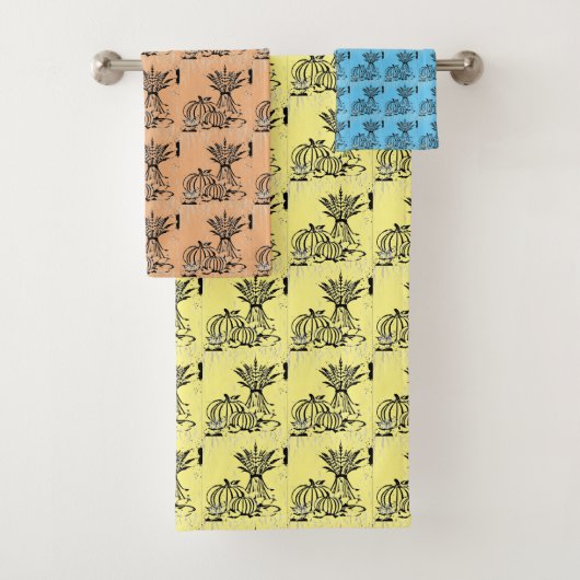 Herfst Bounty Sketch Hand Towel Bad Handdoek (Insitu)