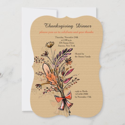 Herfst Bouquet One Invitation Kaart (Voorkant)