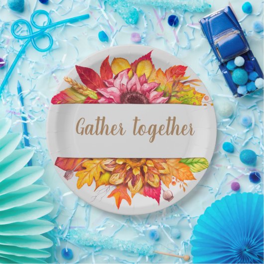 Herfst Bouquet Thanksgiving Aangepast Papieren Bordje (Feest)