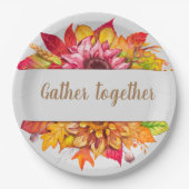 Herfst Bouquet Thanksgiving Aangepast Papieren Bordje (Voorkant)