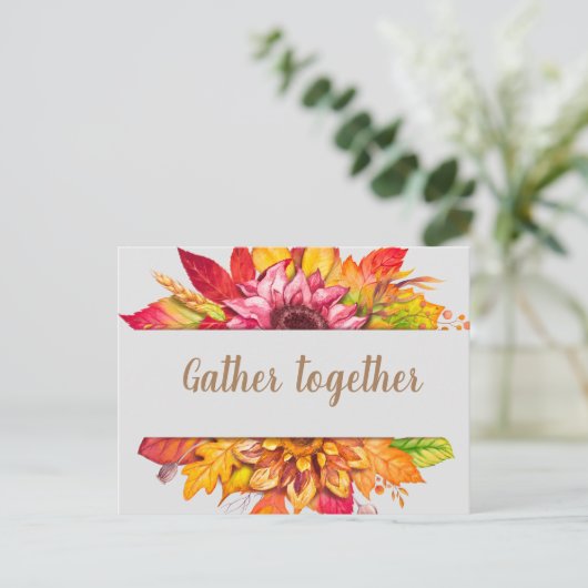 Herfst Bouquet Thanksgiving uitnodigen Briefkaart (Staand voorkant)