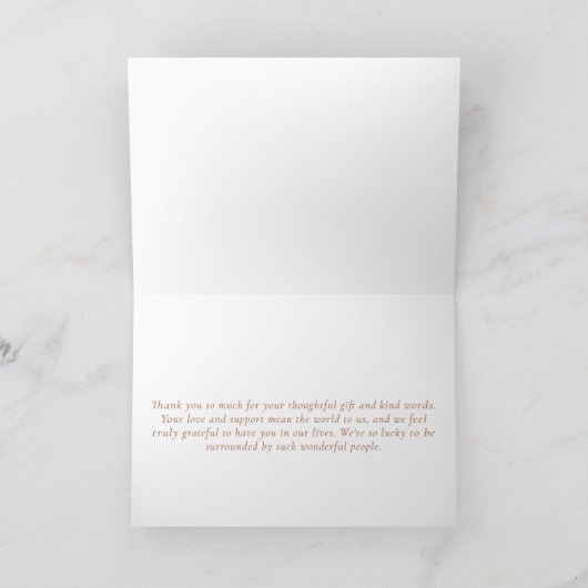 Herfst Bourgogne Bloementuin Baby shower Dank u Bedankkaart (Binnen)