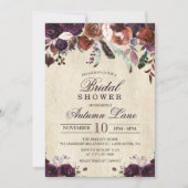Herfst Bourgogne Donker Bloemen Bruidsdouche Uitno Kaart (Voorkant)