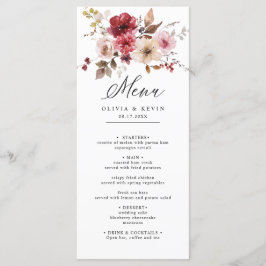Herfst Bourgogne Maroon Roze Rustieke Bloemen Huwe Menu