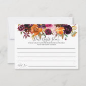 Herfst Bourgogne Sinaasappel Bloemen Datum Nacht I Kaart (Voorkant)