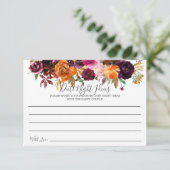 Herfst Bourgogne Sinaasappel Bloemen Datum Nacht I Kaart (Staand voorkant)