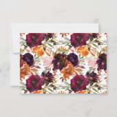 Herfst Bourgogne Sinaasappel Bloemen Datum Nacht I Kaart (Achterkant)