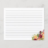 Herfst Bourgogne Sinaasappel Bloemen Recept Kaart (Achterkant)