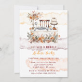 Herfst Bourgogne Sinaasappel Bloemen Tafel Brunch Kaart (Voorkant)