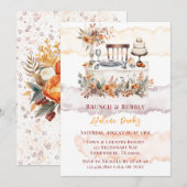 Herfst Bourgogne Sinaasappel Bloemen Tafel Brunch  Kaart (Voorkant / Achterkant)