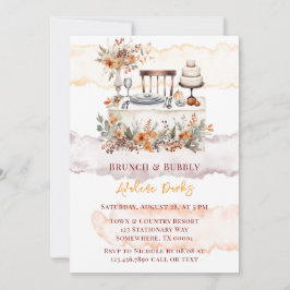 Herfst Bourgogne Sinaasappel Bloemen Tafel Brunch  Kaart