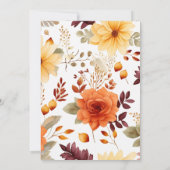 Herfst Bourgogne Sinaasappel Bloemen Trouwdouche Kaart (Achterkant)