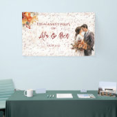 Herfst Bourgogne Sinaasappel Floral Repetitie Dine Spandoek (Beurs)