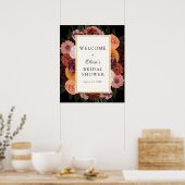 Herfst Bourgondië Bloem Bruiloft Borrel Welkomstbo Poster (Keuken)