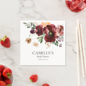 Herfst Bourgondië Bloem Bruiloft Feest Papier Servet (Insitu)