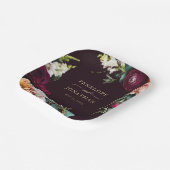 Herfst Bourgondië Bloemen Gouden Script Trouwen Papieren Bordje (Gebogen)