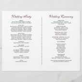 Herfst Bourgondië Bloemige Wijnvat Trouwprogramma Flyer (Achterkant)