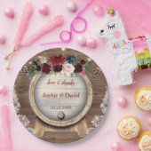 Herfst Bourgondië Bloemige Wijnvat Wijngaard Bruil Papieren Bordje (Feest)