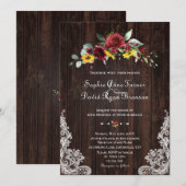 Herfst Bourgondië Bloemige Zonnebloemen Houten Kan Kaart (Voorkant / Achterkant)