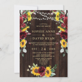 Herfst Bourgondië Bloemige Zonnebloemen Houten Sch Kaart