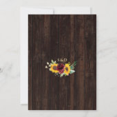 Herfst Bourgondië Bloemige Zonnebloemen Houten Sch Kaart (Achterkant)