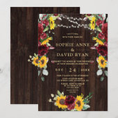 Herfst Bourgondië Bloemige Zonnebloemen Houten Sch Kaart (Voorkant / Achterkant)