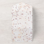 Herfst Bourgondië en Sinaasappel Bloemen Huwelijk All In One Uitnodiging (Buitenkant)