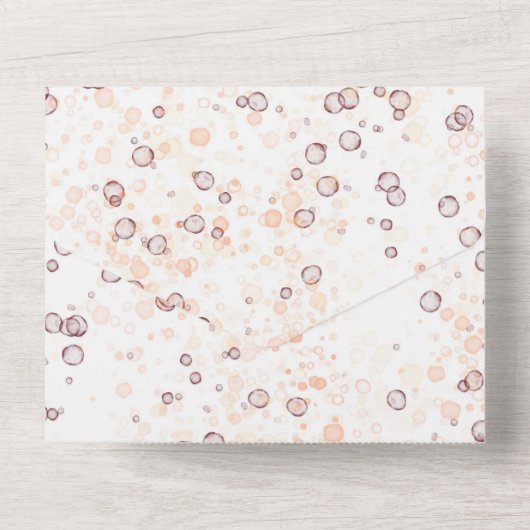 Herfst Bourgondië en Sinaasappel Bloemen Huwelijk All In One Uitnodiging (Achterkant)