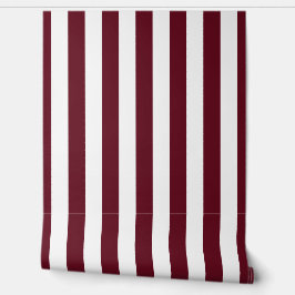 Herfst Bourgondië en wit gestreept Behang