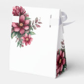 Herfst Bourgondië Floral bruiloft Waterverf Bedankdoosjes (Achterkant)