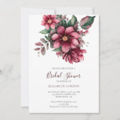 Herfst Bourgondië Floral Vrijgezellenfeest Waterve Kaart (Voorkant)