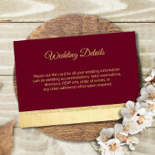 Herfst Bourgondië Goud Huwelijksdetails Inserts Informatiekaartje