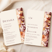 Herfst Bourgondië Modern Monogram Bruiloft Alles I Kaart