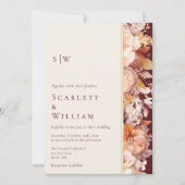 Herfst Bourgondië Modern Monogram Bruiloft Alles I Kaart (Voorkant)