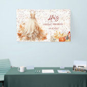 Herfst Bourgondië Oranje Bloem Bruiloft Feest Spandoek (Beurs)