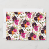 Herfst Bourgondië & Oranje Bloemige Verjaardagsfee Kaart (Achterkant)