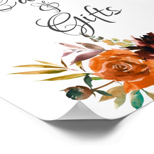 Herfst Bourgondië Oranje Bruidsontbijt Kaarten & C Poster (Hoek)